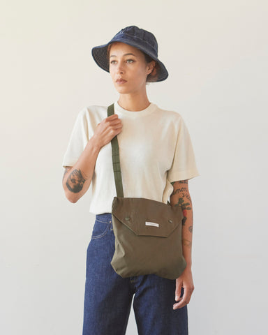 Engineered Garments Weather Poplin Shoulder Pouch, Olive