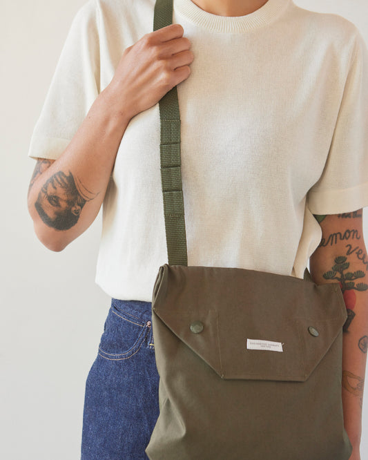 Engineered Garments Weather Poplin Shoulder Pouch, Olive