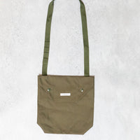 Engineered Garments Weather Poplin Shoulder Pouch, Olive front