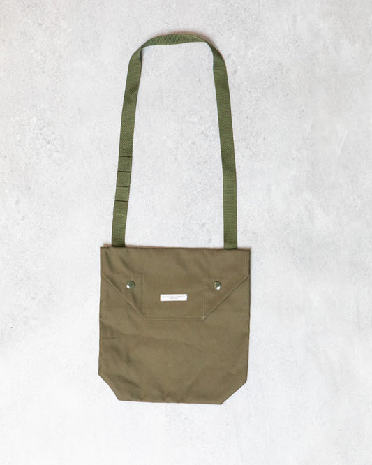 Engineered Garments Weather Poplin Shoulder Pouch, Olive front