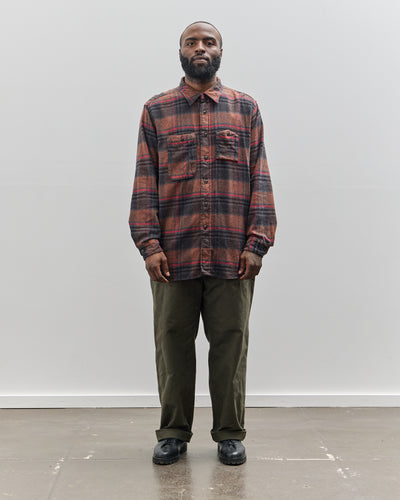 Engineered Garments Work Shirt, Orange/Red Plaid