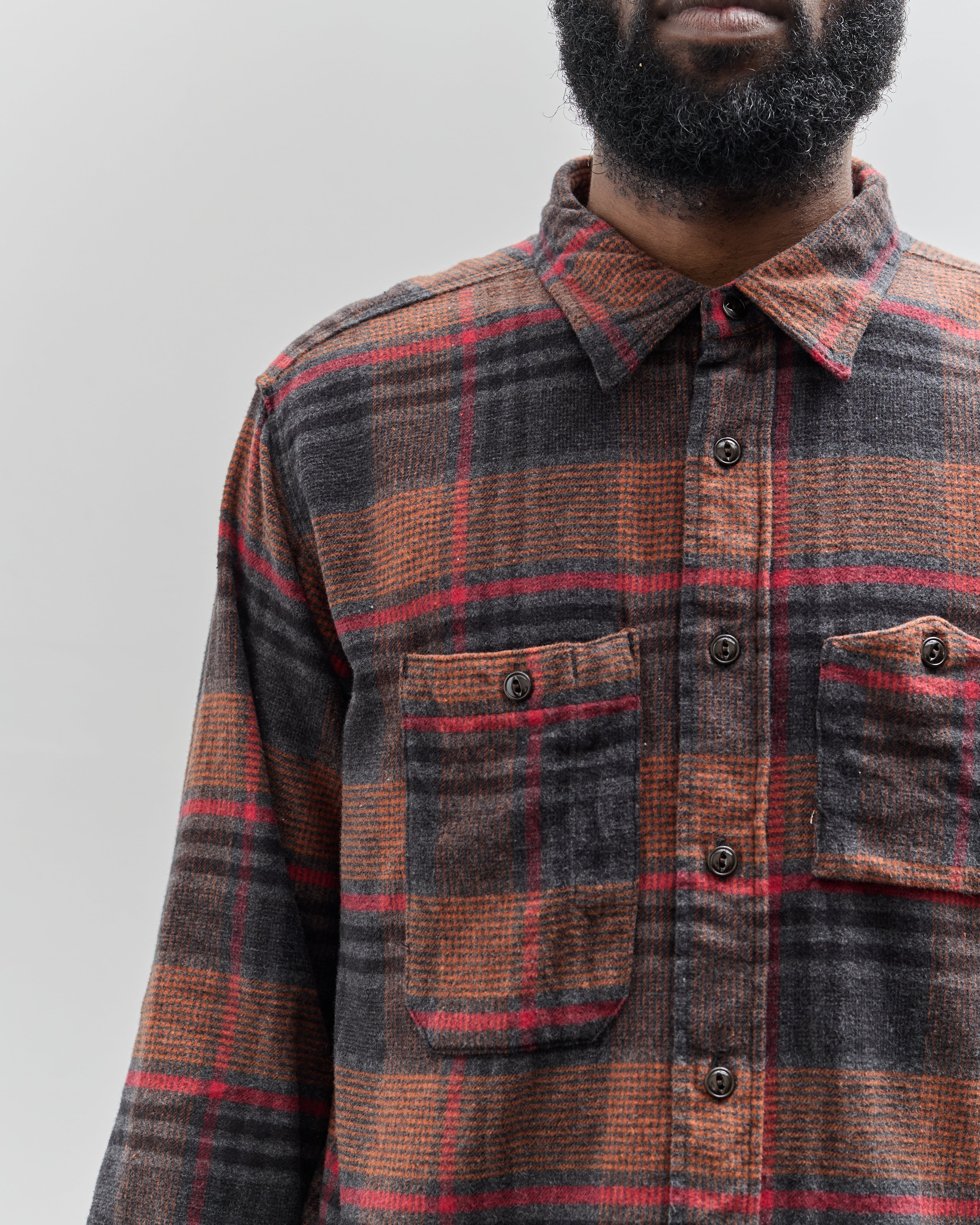 Engineered Garments Work Shirt, Orange/Red Plaid – Glasswing