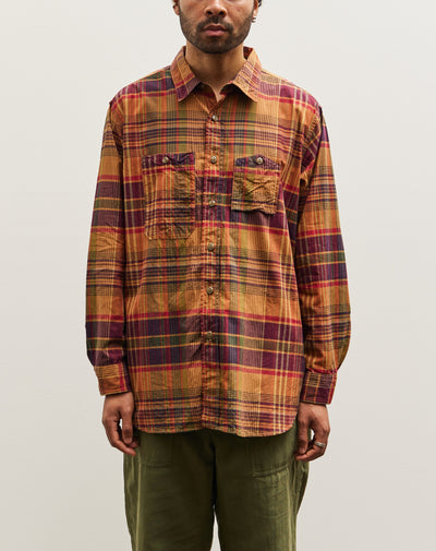 Engineered Garments Work Shirt, Navy/Khaki Plaid