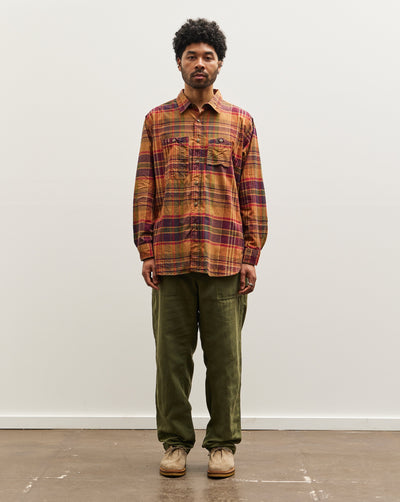 Engineered Garments Work Shirt, Navy/Khaki Plaid