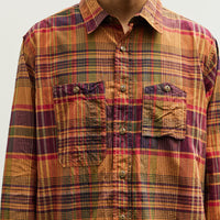 Engineered Garments Work Shirt, Navy/Khaki Plaid