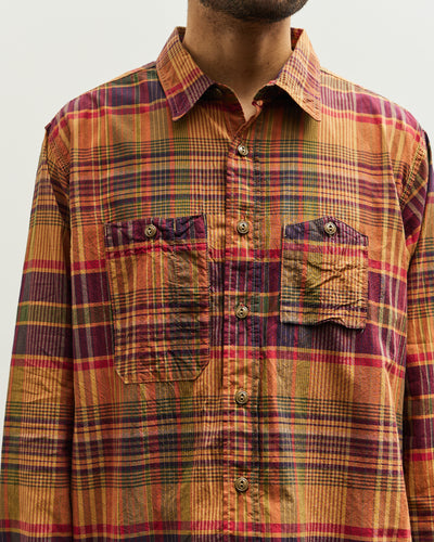 Engineered Garments Work Shirt, Navy/Khaki Plaid