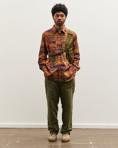 Engineered Garments Work Shirt, Navy/Khaki Plaid