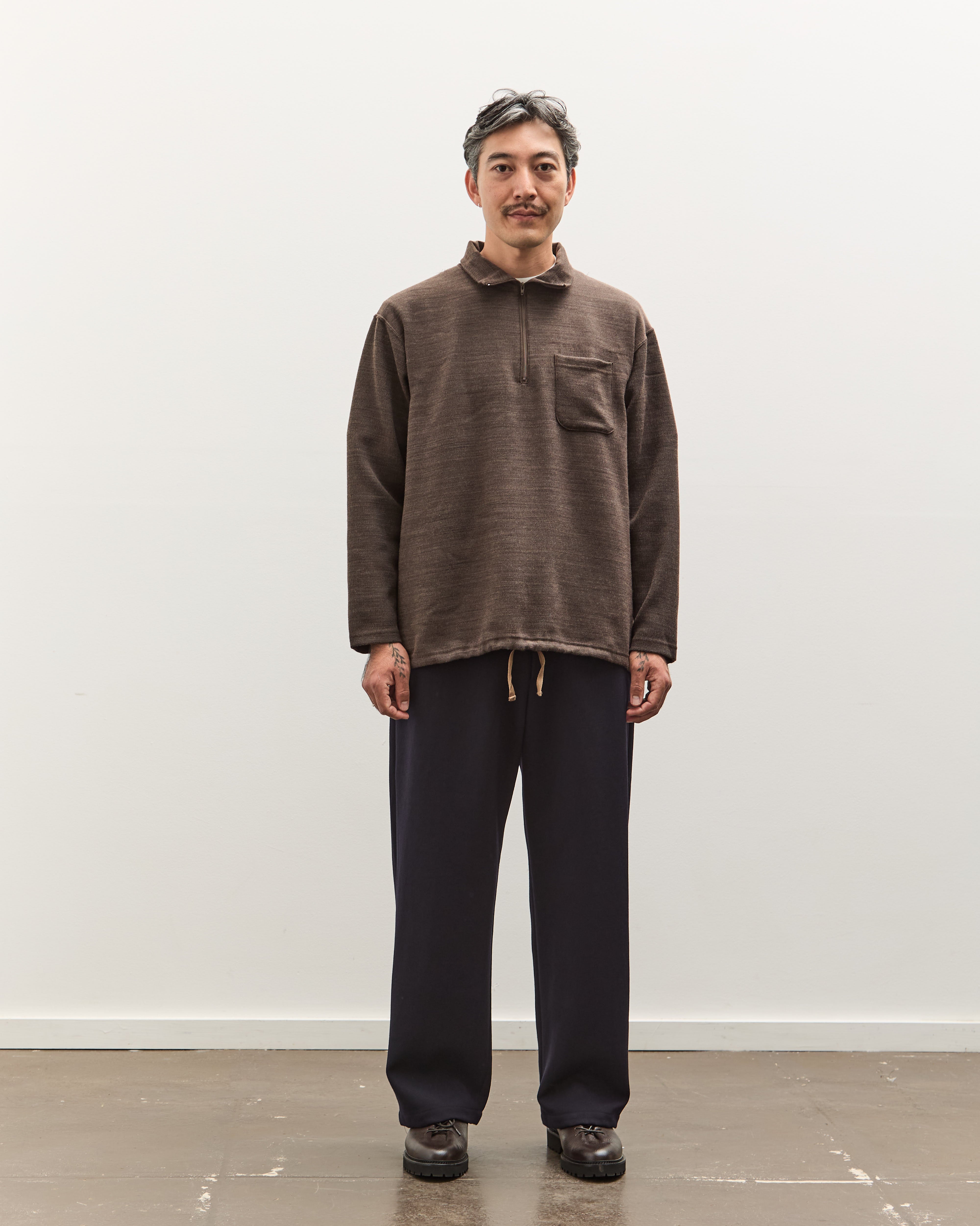 Engineered Garments Zip Mock Neck, Brown – Glasswing