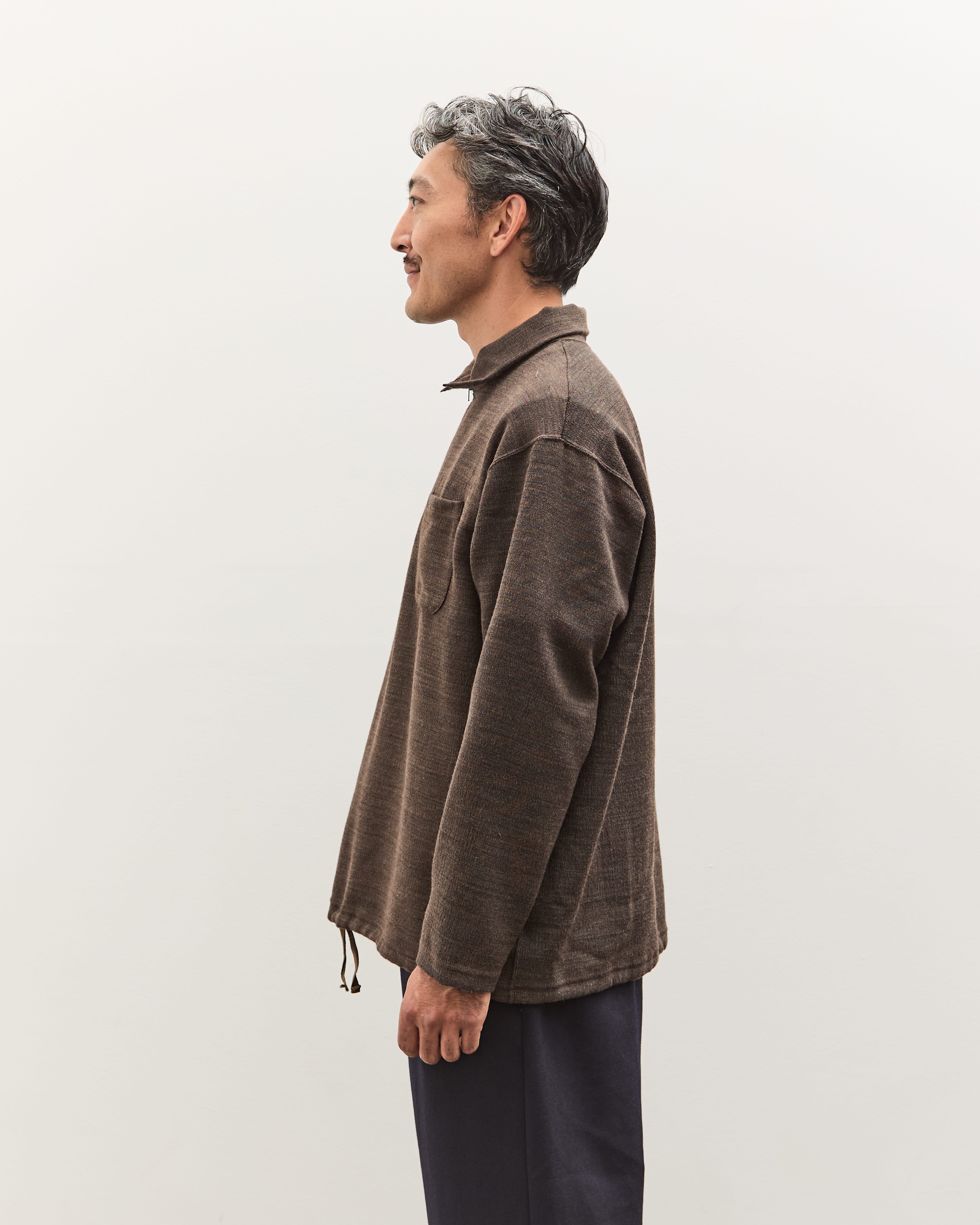 Engineered Garments Zip Mock Neck, Brown – Glasswing