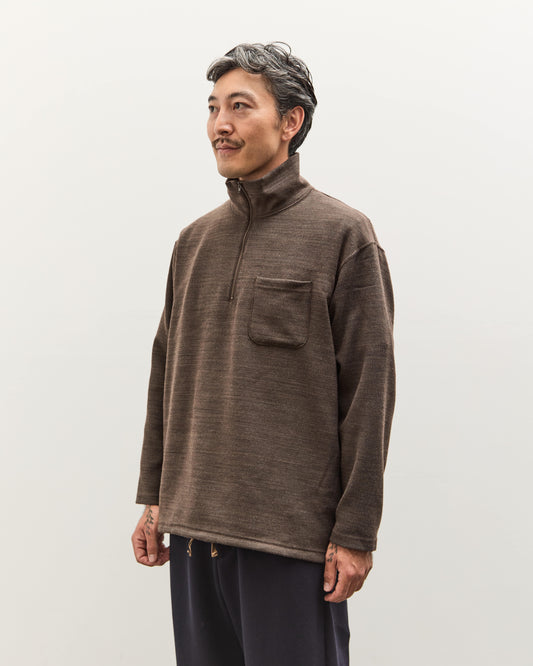 Engineered Garments Zip Mock Neck, Brown