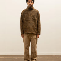 Engineered Garments Zip Mock Neck, Brown Melange