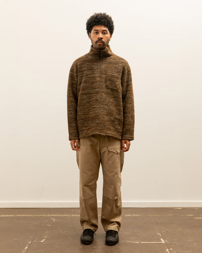 Engineered Garments Zip Mock Neck, Brown Melange