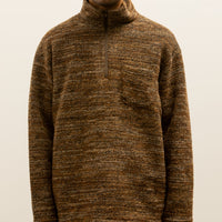 Engineered Garments Zip Mock Neck, Brown Melange