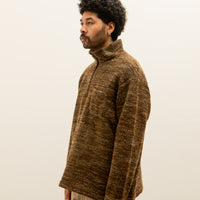 Engineered Garments Zip Mock Neck, Brown Melange