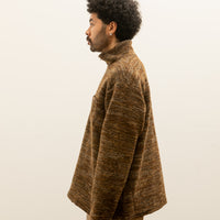 Engineered Garments Zip Mock Neck, Brown Melange