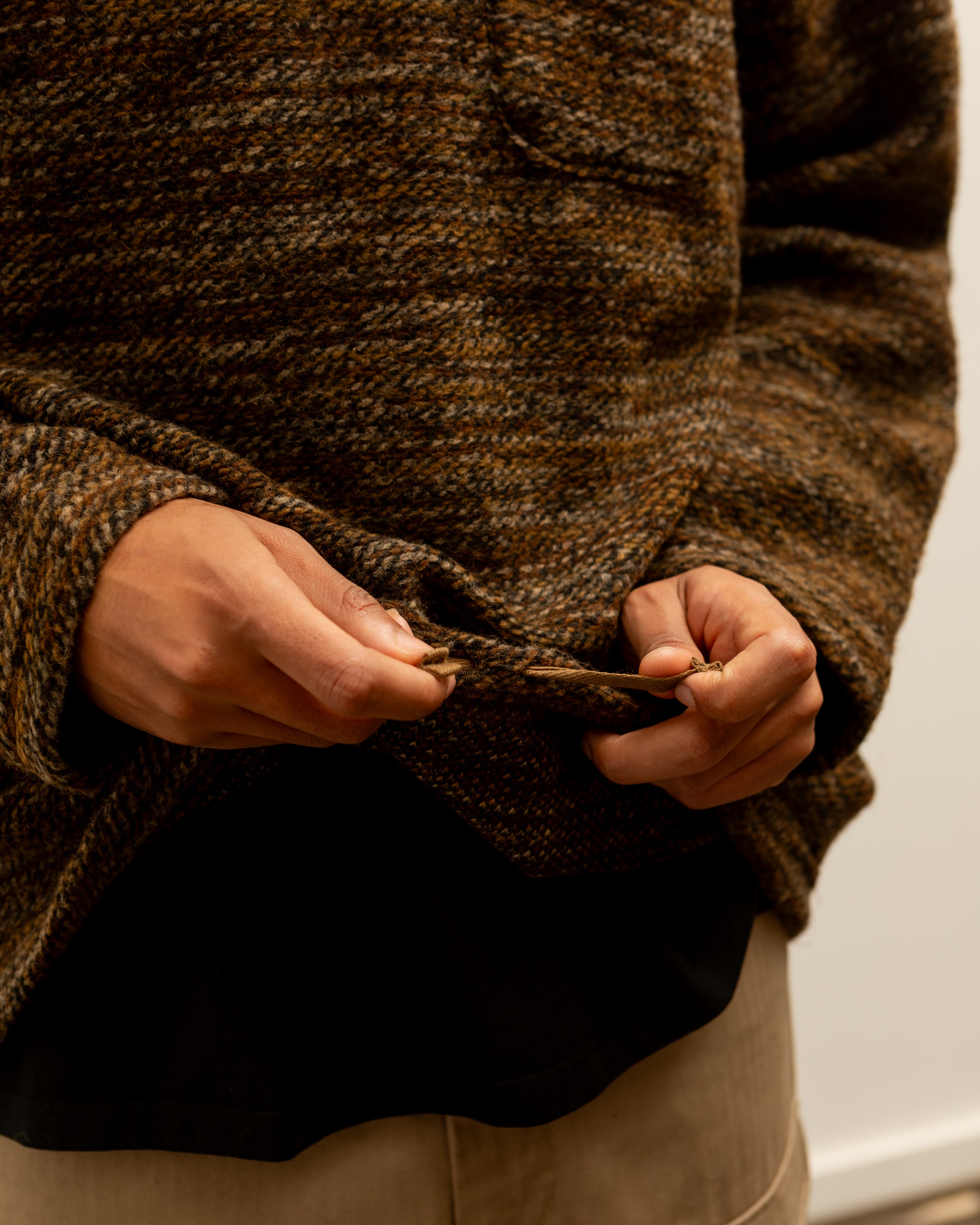 Engineered Garments Zip Mock Neck, Brown Melange – Glasswing
