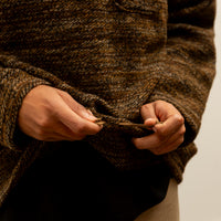 Engineered Garments Zip Mock Neck, Brown Melange