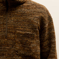 Engineered Garments Zip Mock Neck, Brown Melange