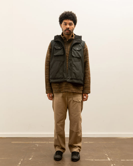 Engineered Garments Zip Mock Neck, Brown Melange