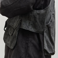 Engineered Garments Fowl Vest, Black Cotton Distressed Print