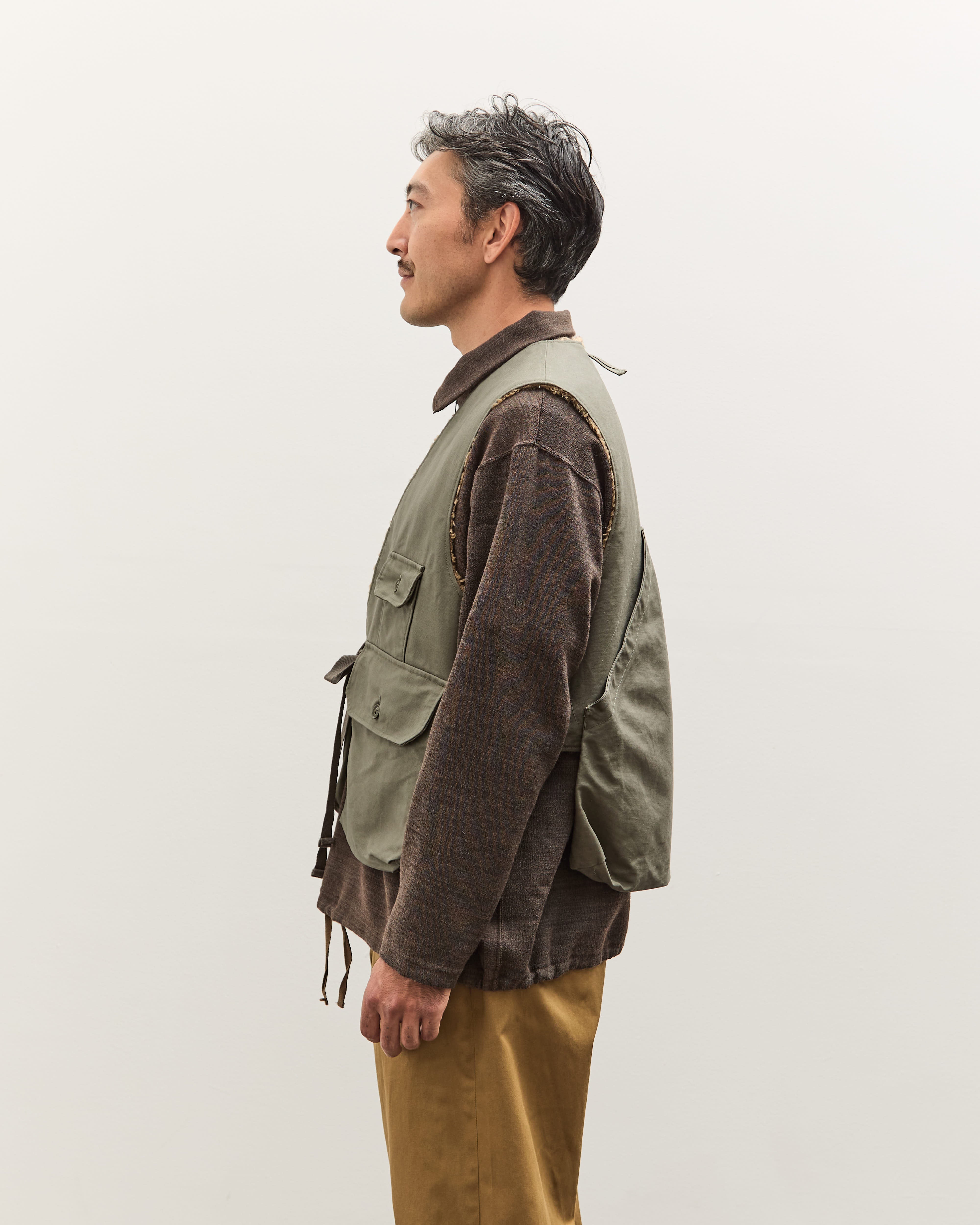Engineered Garments Fowl Vest, Olive – Glasswing
