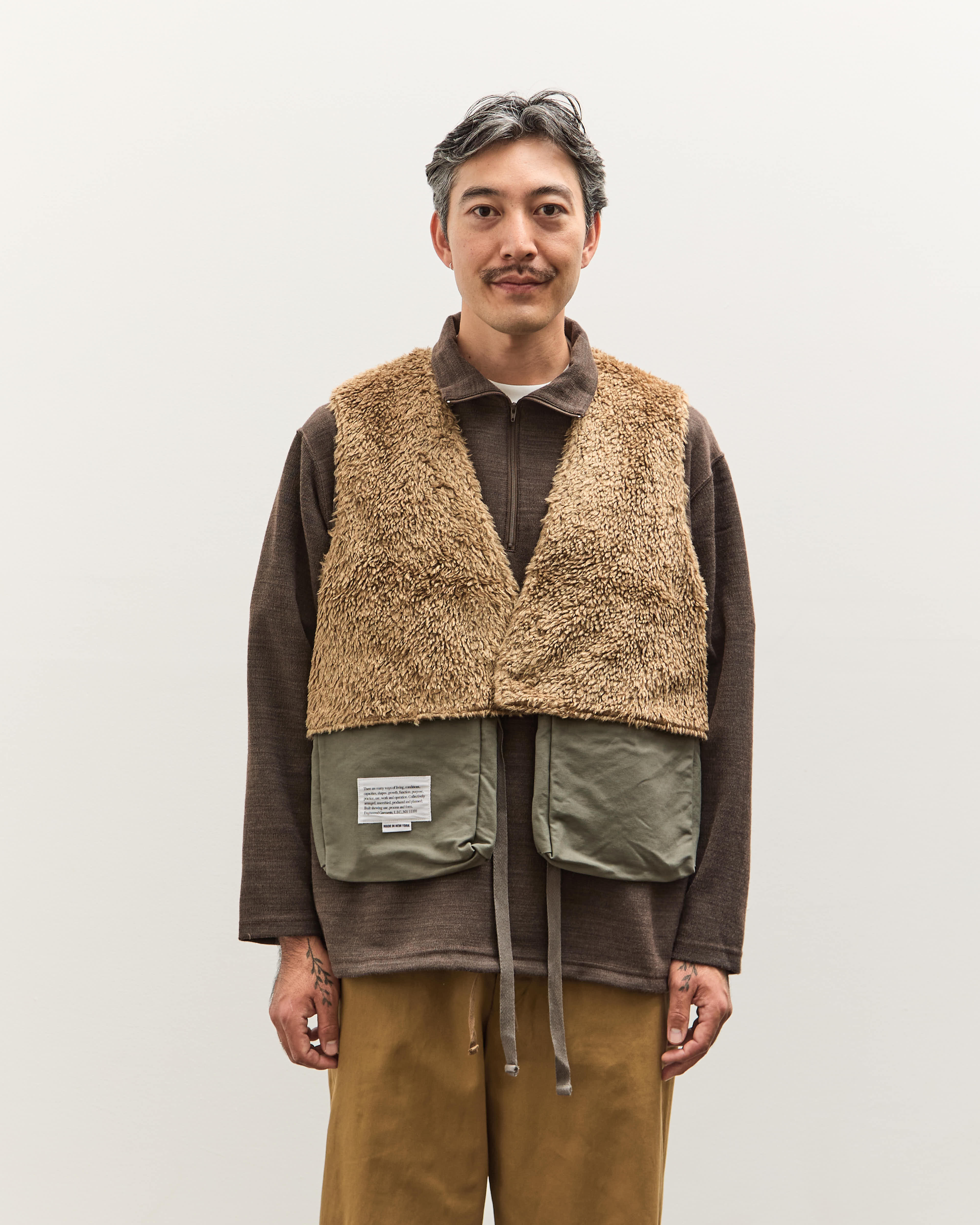 トップス engineered garments fowl vest Engineered Garments Fowl Vest, Olive – Glasswing