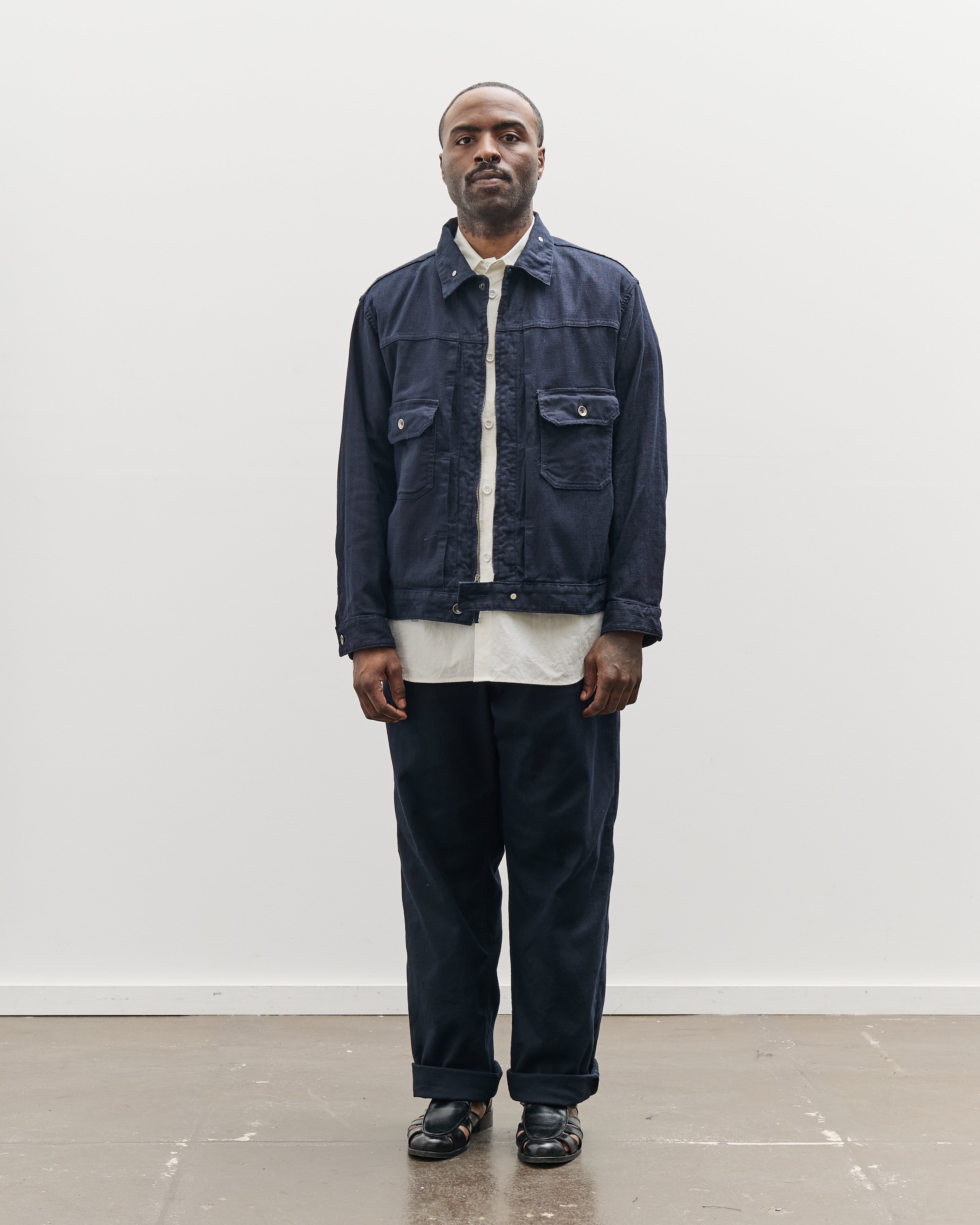 ジャケット・アウター ENGINEERED GARMENTS REEFER JACKET NAVY Engineered Garments Reefer Jacket, Black/Navy Geo Jacquard