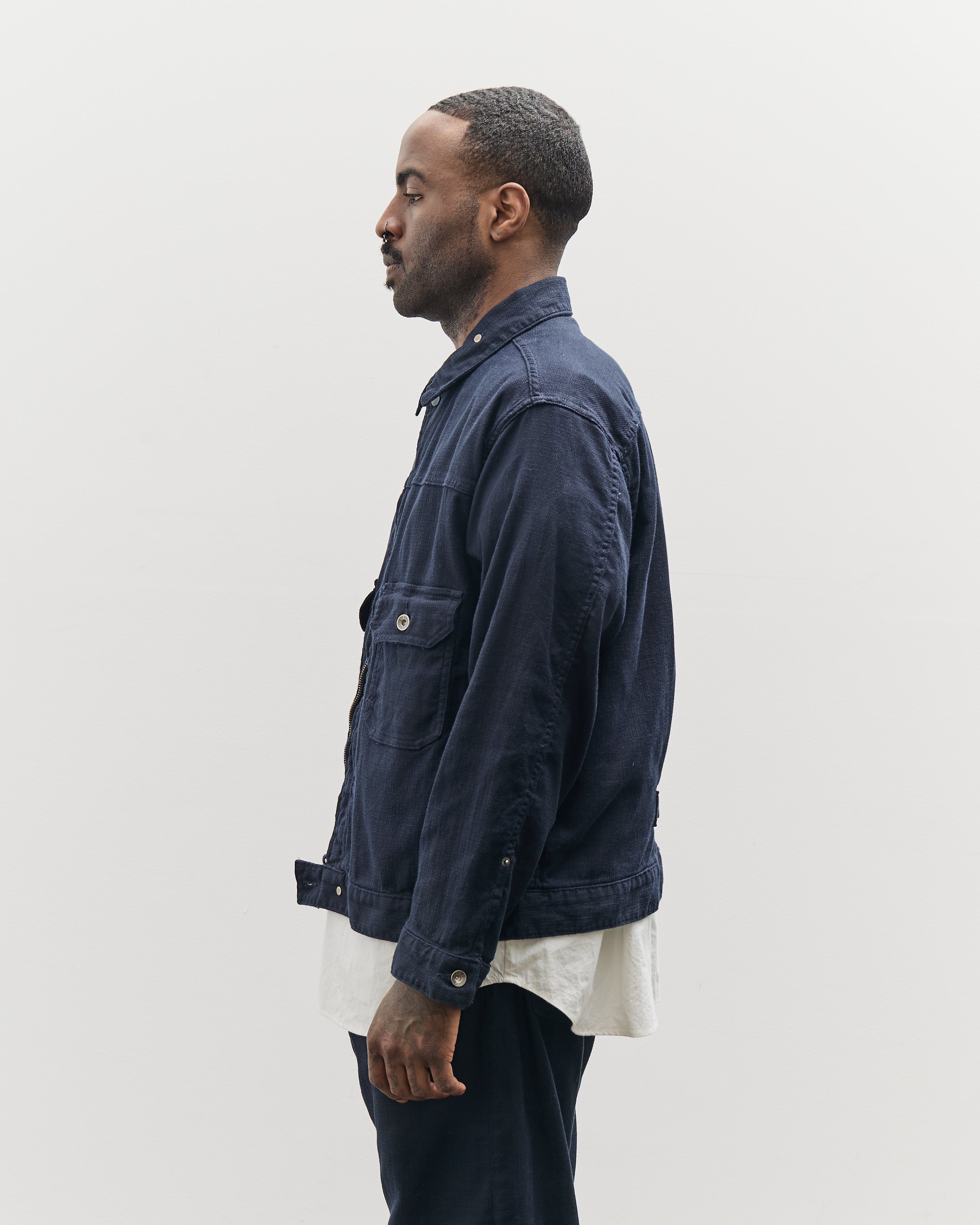 ジャケット・アウター ENGINEERED GARMENTS REEFER JACKET NAVY Engineered Garments Reefer Jacket, Black/Navy Geo Jacquard