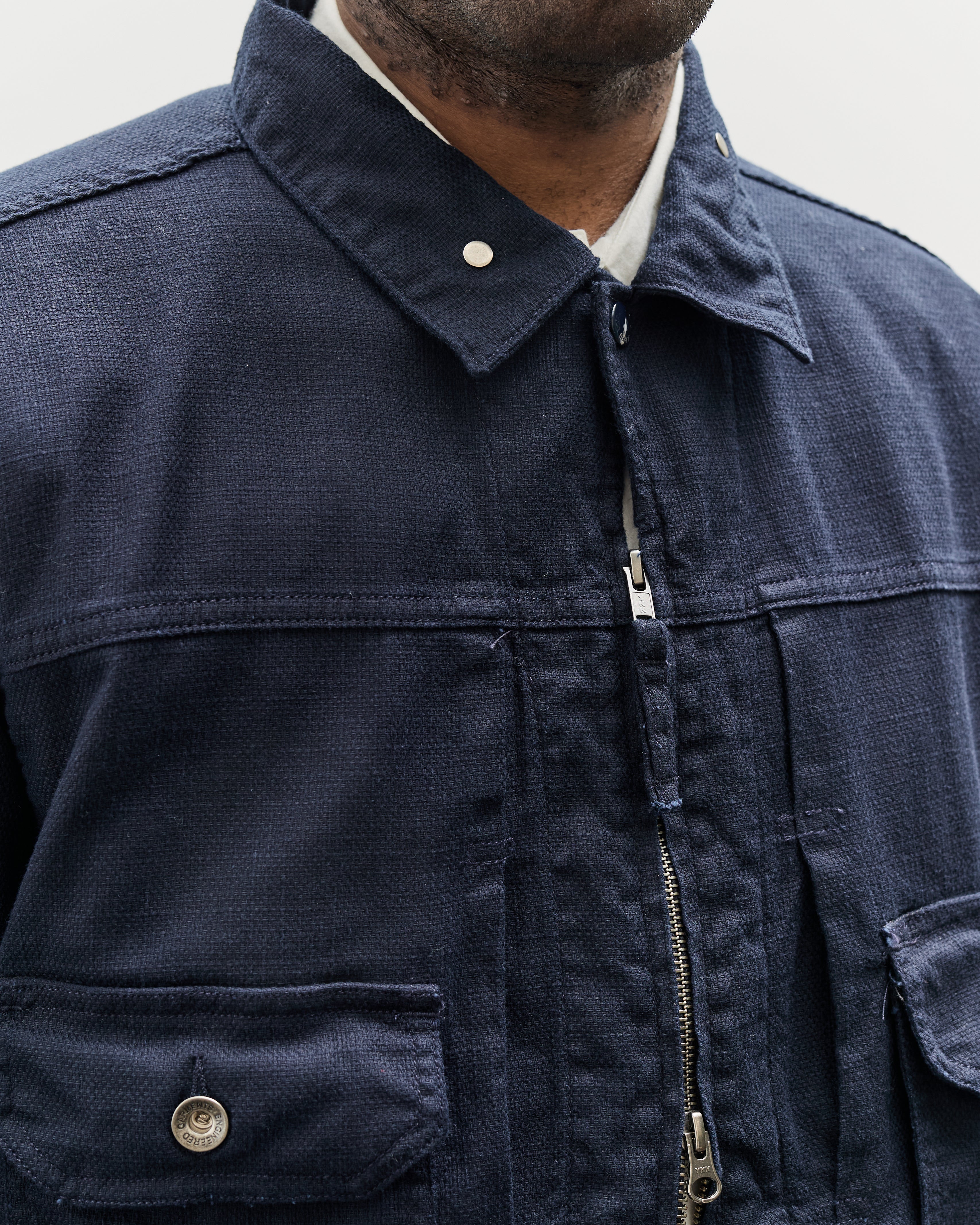 Engineered Garments Trucker Jacket Java, Dark Navy – Glasswing