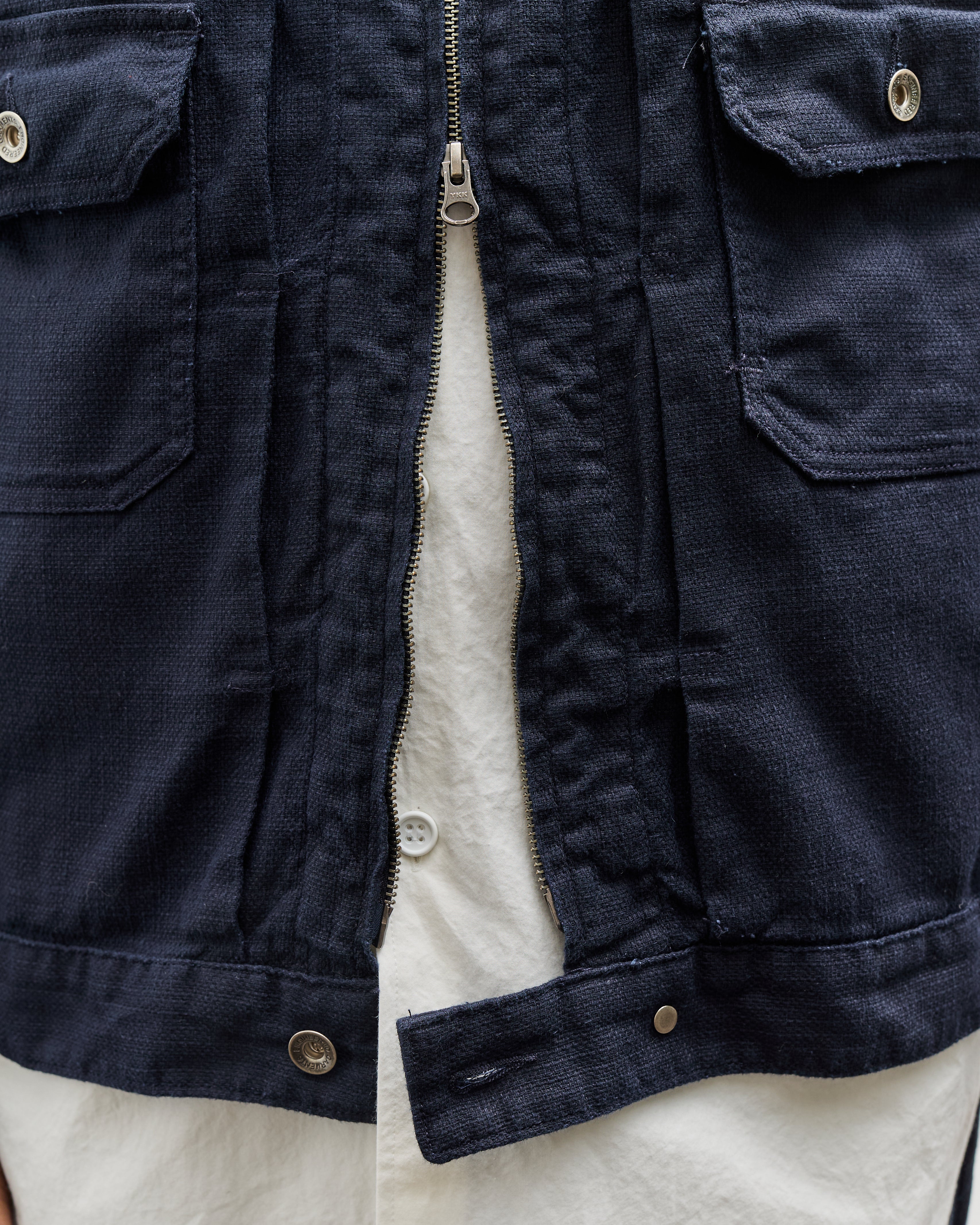 Engineered Garments Trucker Jacket Java, Dark Navy – Glasswing Engineered Garments Trucker Jacket Java, Dark Navy – Glasswing