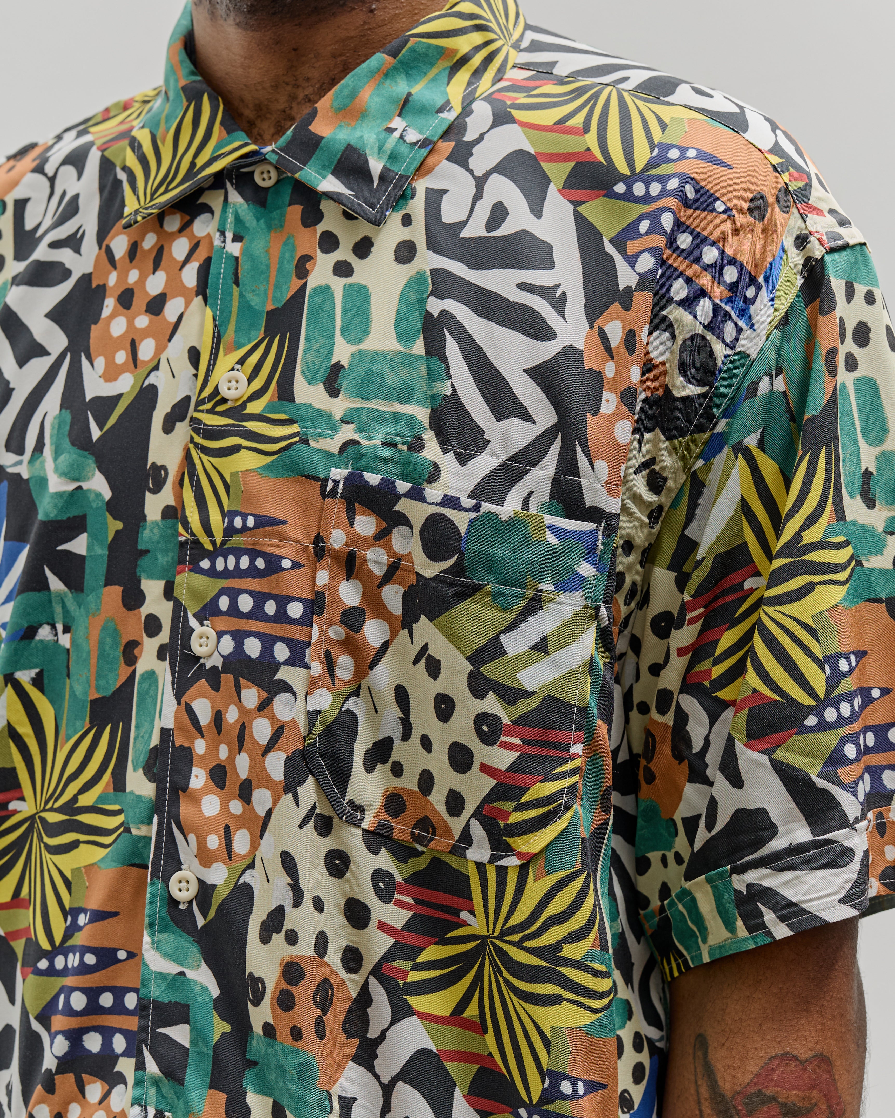Engineered Garments Camp Shirt, African Print – Glasswing
