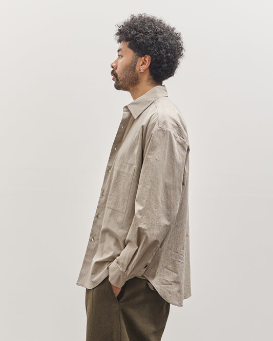 Evan Kinori Big Shirt Two, Brown Gridcloth