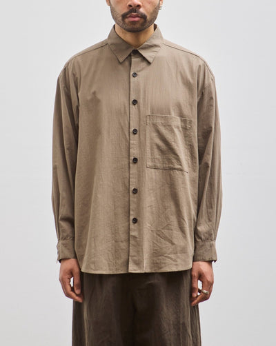 Evan Kinori Big Shirt Two, Dark Beige Batiste