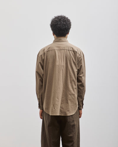 Evan Kinori Big Shirt Two, Dark Beige Batiste