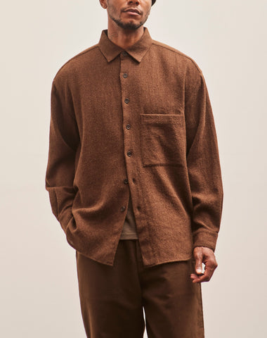Evan Kinori Big Shirt Two, Lightweight Wool Gauze Rust