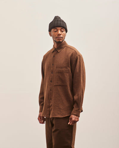 Evan Kinori Big Shirt Two, Lightweight Wool Gauze Rust