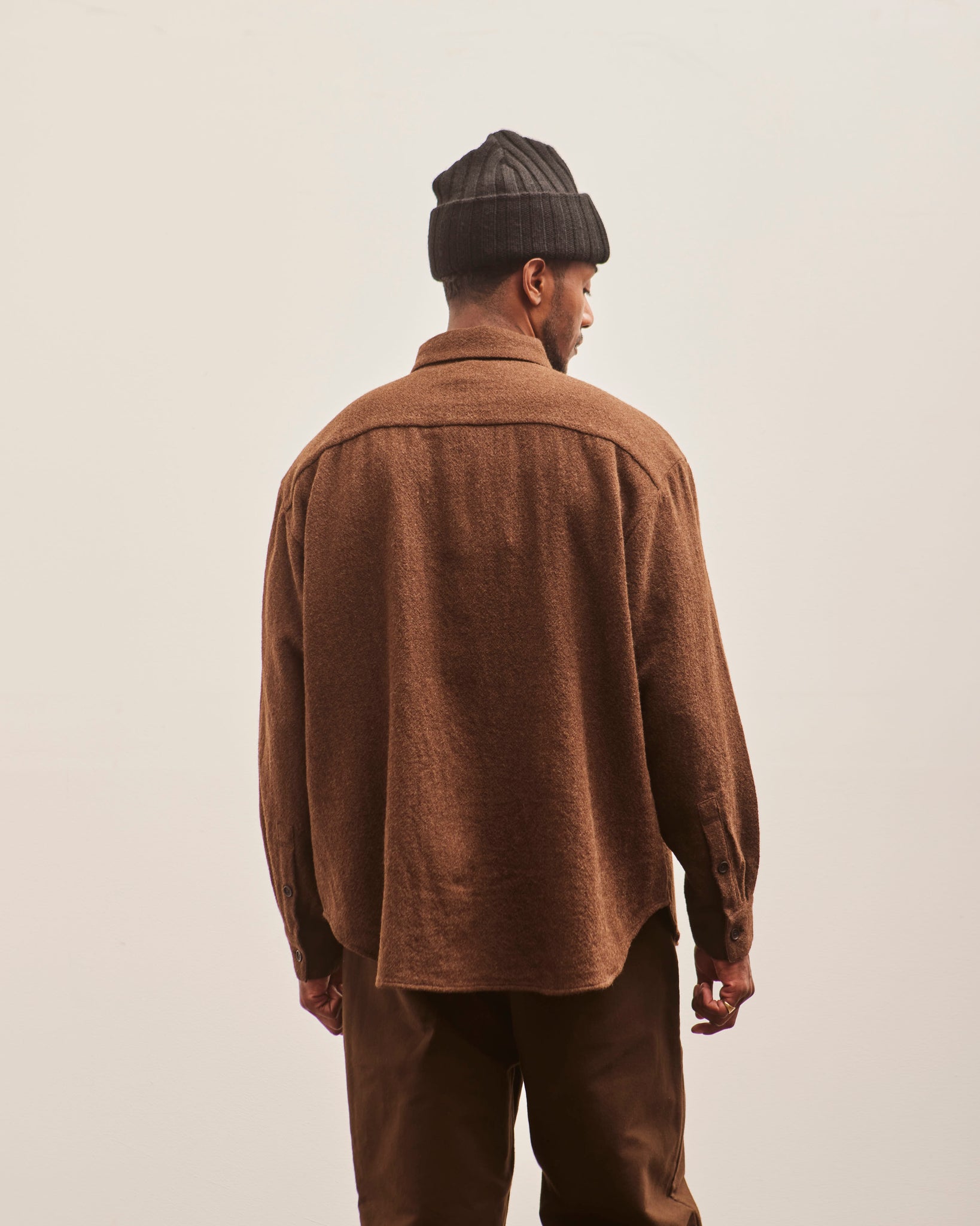 Evan Kinori Big Shirt Two, Lightweight Wool Gauze Rust