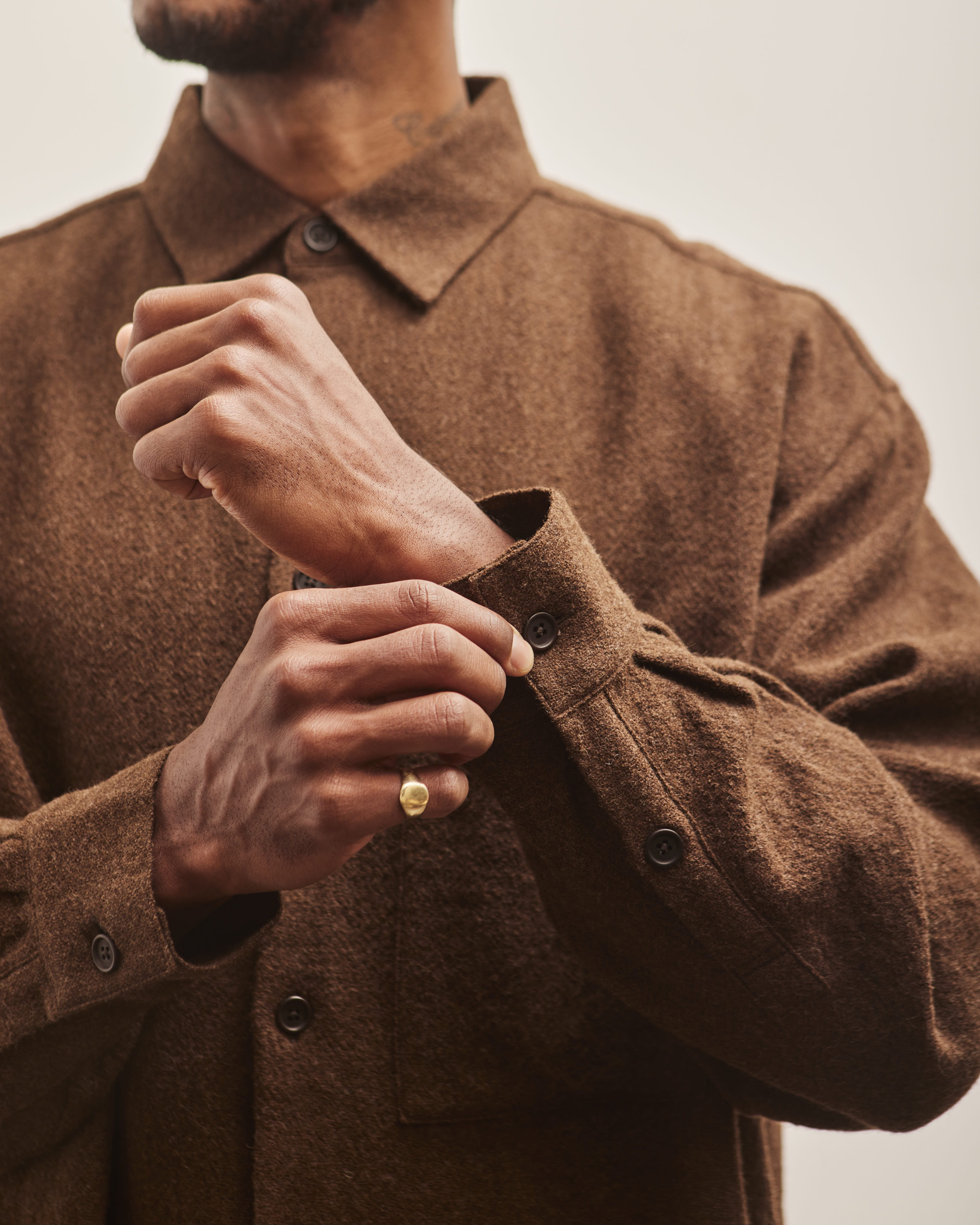 Evan Kinori Big Shirt Two, Lightweight Wool Gauze Rust – Glasswing