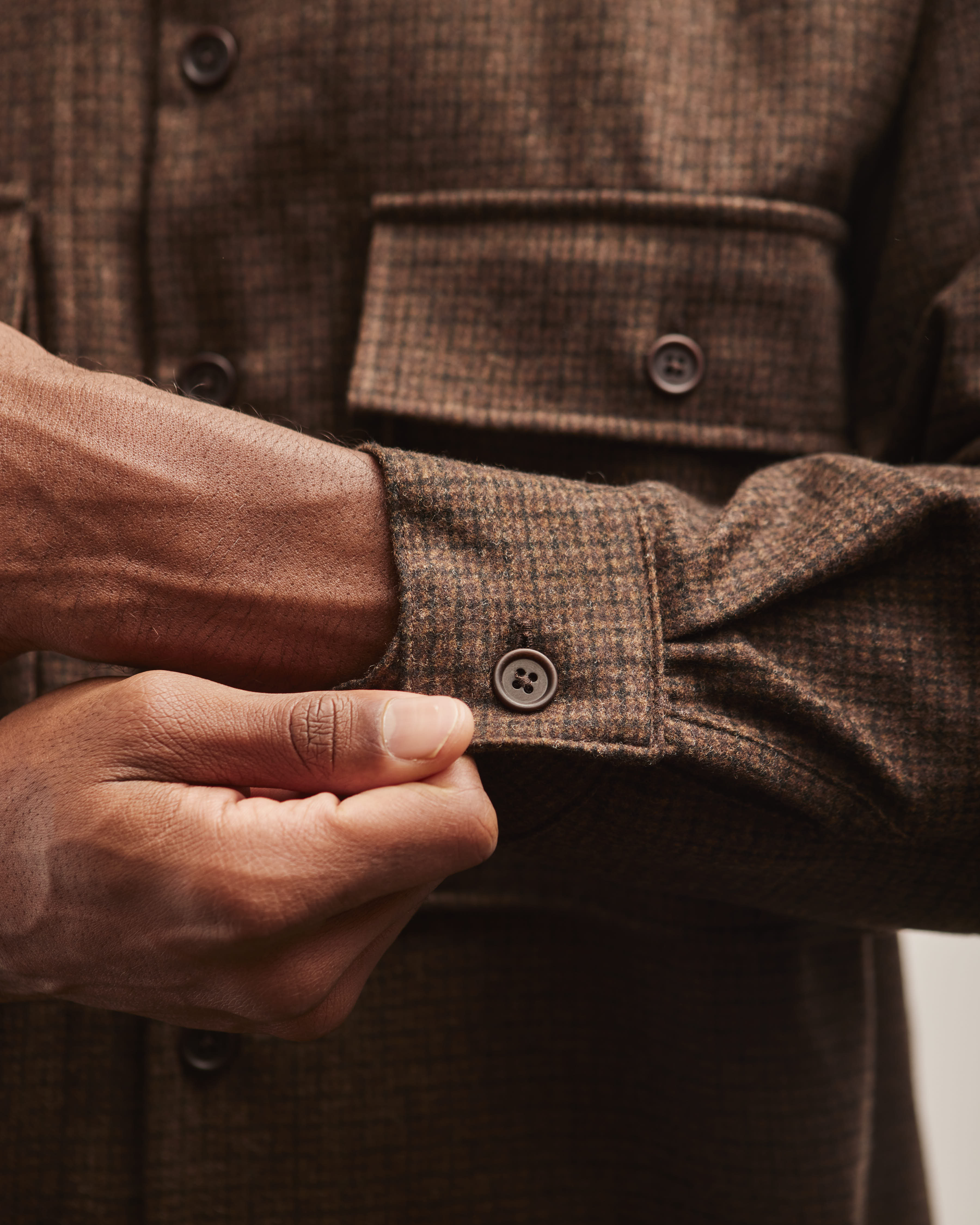 Evan Kinori Big Shirt, Fox Superfine Merino Check – Glasswing