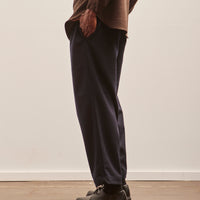 Evan Kinori Elastic Pant, Navy Brushed Wool/Cashmere Flannel