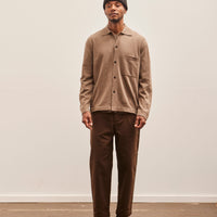 Evan Kinori Cashmere Button Down, Dark Beige Cashmere/Lambswool