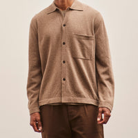 Evan Kinori Cashmere Button Down, Dark Beige Cashmere/Lambswool