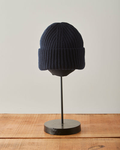 Evan Kinori Cashmere Knit Hat, Navy