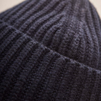 Evan Kinori Cashmere Knit Hat, Navy