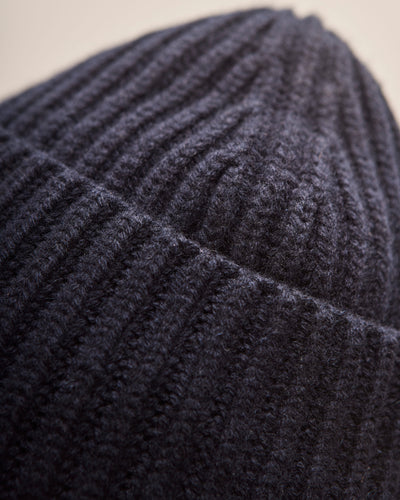 Evan Kinori Cashmere Knit Hat, Navy