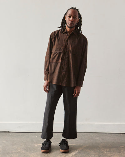 Evan Kinori Cotton Batiste Big Shirt, Brown