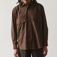 Evan Kinori Cotton Batiste Big Shirt, Brown