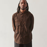 Evan Kinori Cotton Batiste Big Shirt, Brown