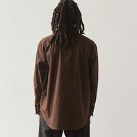 Evan Kinori Cotton Batiste Big Shirt, Brown