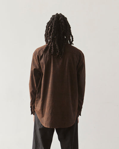 Evan Kinori Cotton Batiste Big Shirt, Brown